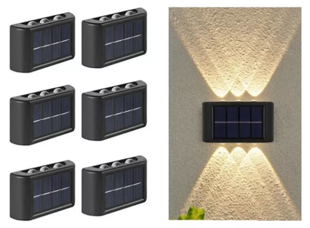 Lámpara Solar Aplique 6 Led x 2